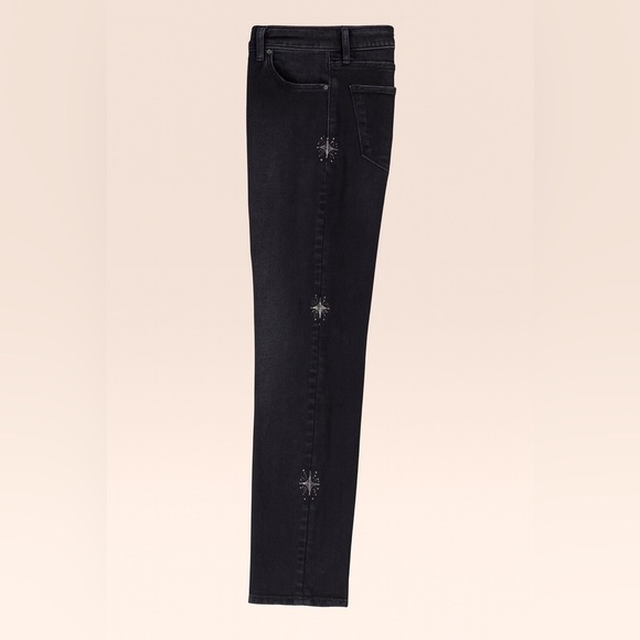 Hudson Nico Super Skinny Jeans Sz 29 Black Rhinestone Star Embellished EUC - Picture 4 of 9